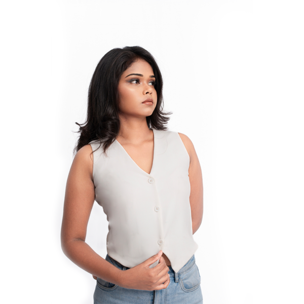 Button Down V-neck Waistcoat - Image 5